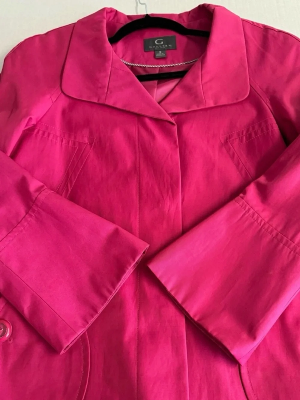 Gallery Retro Bright Pink Single-Breasted Swing Coat.Vintage Vibes.Size S